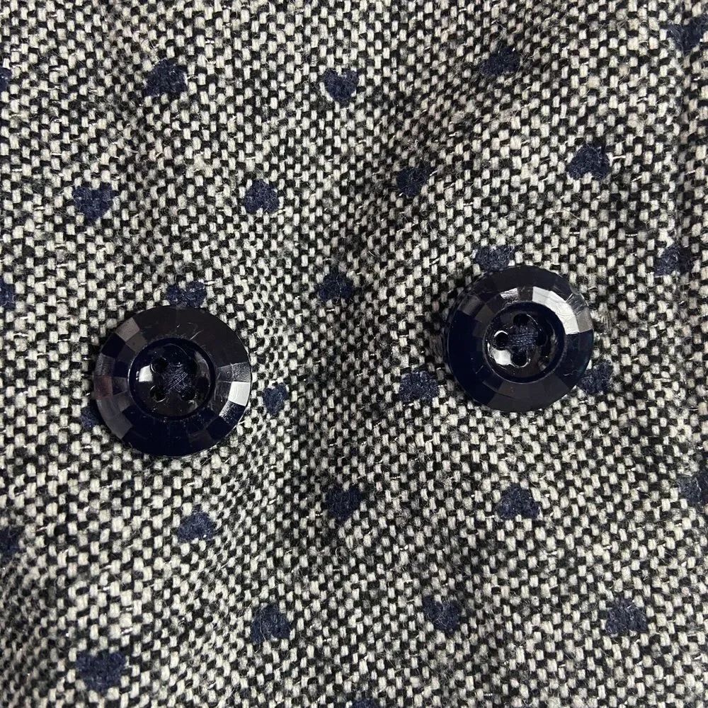 Osh Kosh B'gosh Gray Dress Polka Dot Pea Coat Girls Sz 4 Faux Sherpa Lined Hood